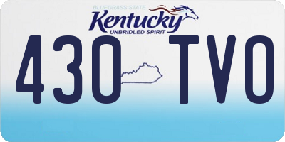 KY license plate 430TVO