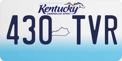 KY license plate 430TVR
