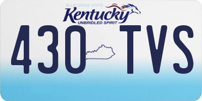 KY license plate 430TVS