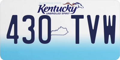 KY license plate 430TVW