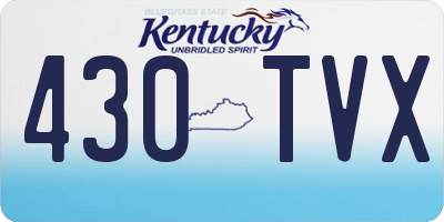 KY license plate 430TVX