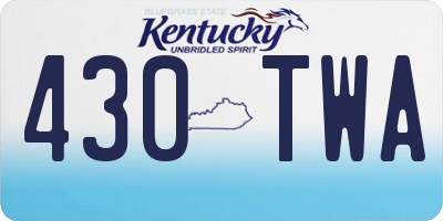 KY license plate 430TWA