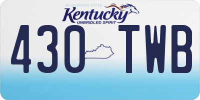 KY license plate 430TWB