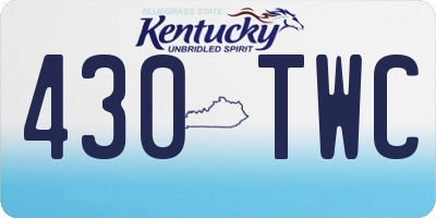 KY license plate 430TWC