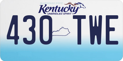 KY license plate 430TWE