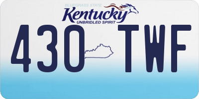 KY license plate 430TWF
