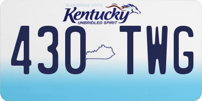 KY license plate 430TWG