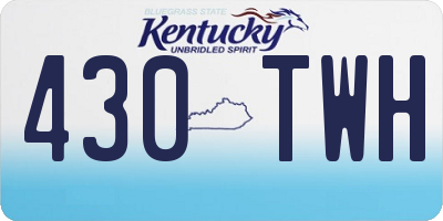 KY license plate 430TWH