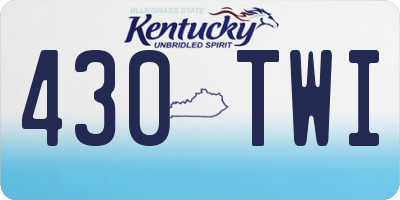 KY license plate 430TWI