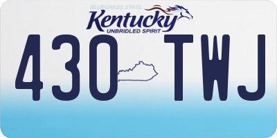 KY license plate 430TWJ