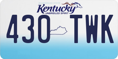 KY license plate 430TWK