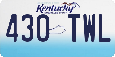 KY license plate 430TWL