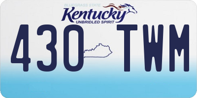 KY license plate 430TWM