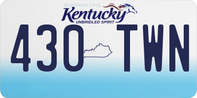 KY license plate 430TWN