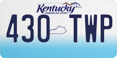 KY license plate 430TWP