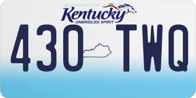 KY license plate 430TWQ