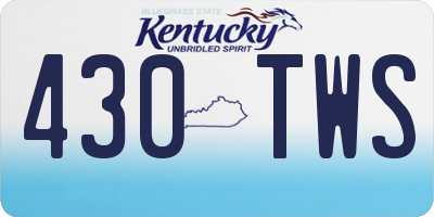 KY license plate 430TWS