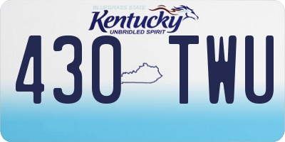 KY license plate 430TWU