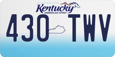 KY license plate 430TWV