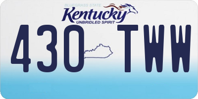 KY license plate 430TWW