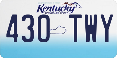 KY license plate 430TWY