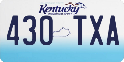 KY license plate 430TXA