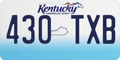 KY license plate 430TXB