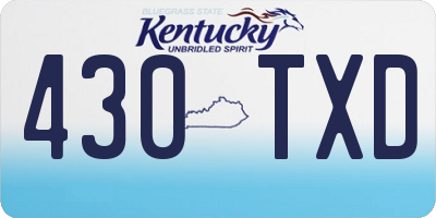KY license plate 430TXD