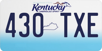 KY license plate 430TXE