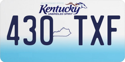 KY license plate 430TXF