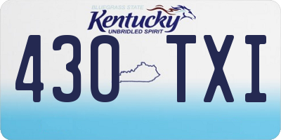 KY license plate 430TXI
