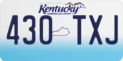 KY license plate 430TXJ
