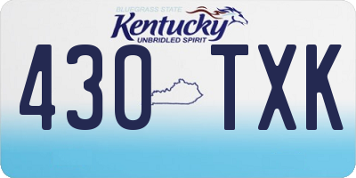 KY license plate 430TXK