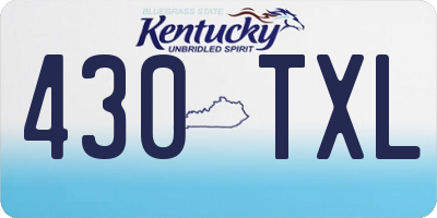 KY license plate 430TXL