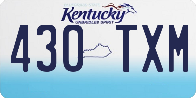 KY license plate 430TXM