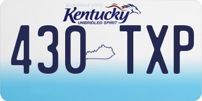 KY license plate 430TXP
