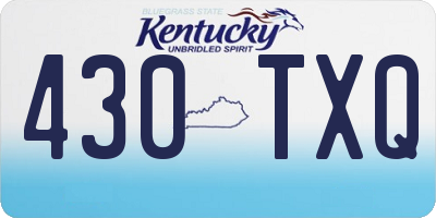 KY license plate 430TXQ