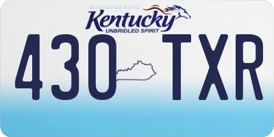 KY license plate 430TXR