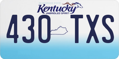 KY license plate 430TXS