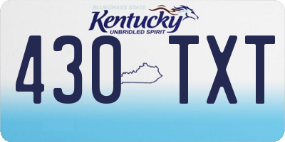 KY license plate 430TXT