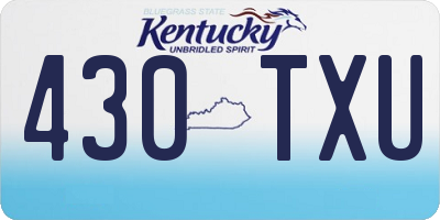 KY license plate 430TXU
