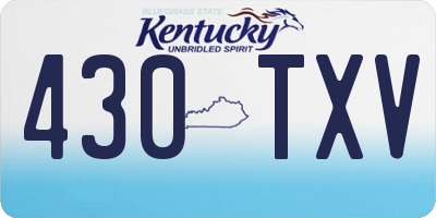 KY license plate 430TXV