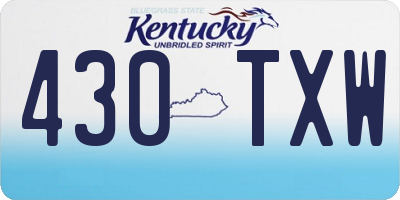 KY license plate 430TXW