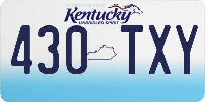 KY license plate 430TXY
