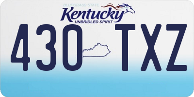 KY license plate 430TXZ