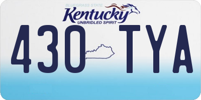 KY license plate 430TYA