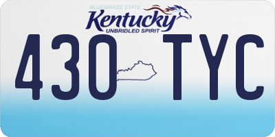 KY license plate 430TYC