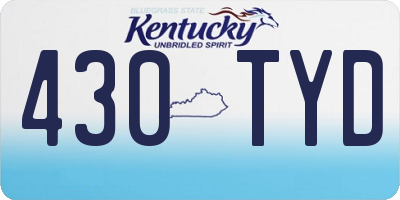 KY license plate 430TYD