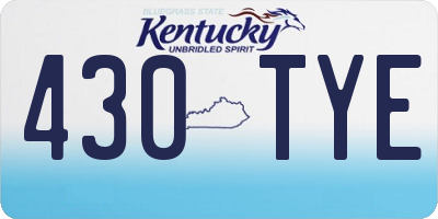 KY license plate 430TYE