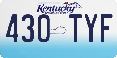 KY license plate 430TYF